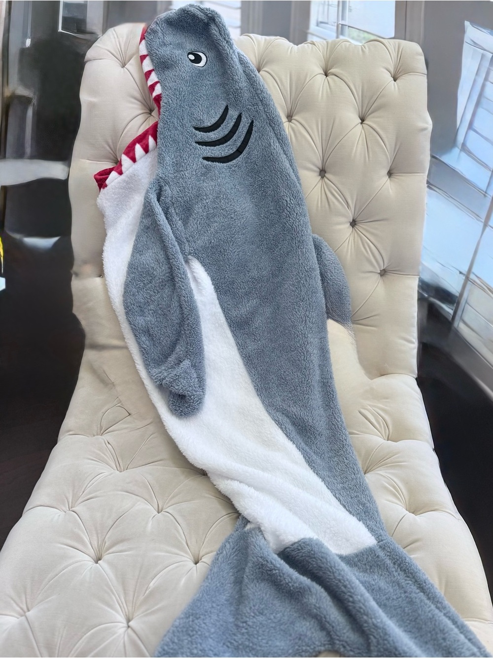 Shark Kids Sleep Sack Pajama Blanket - Gray & White